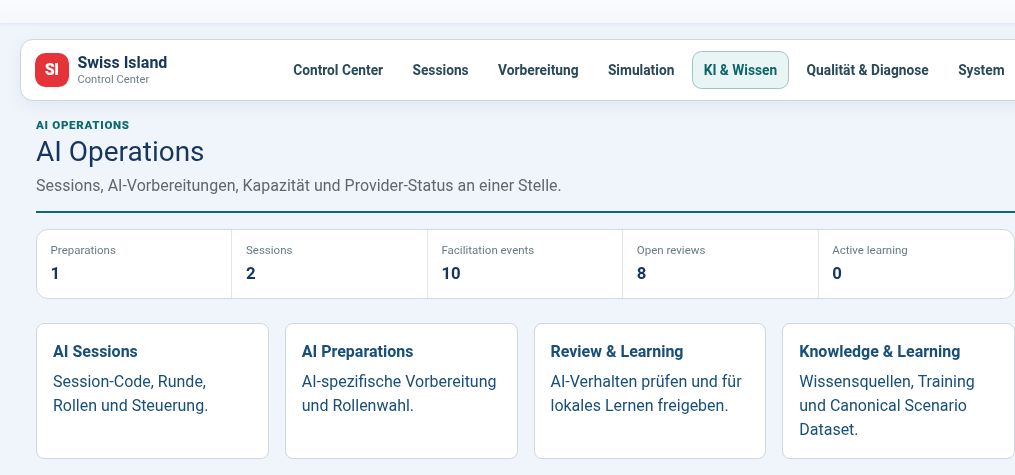 SIT-Backend: KI-Vorbereitung, Rollenwahl sowie Review und lokales Lernen